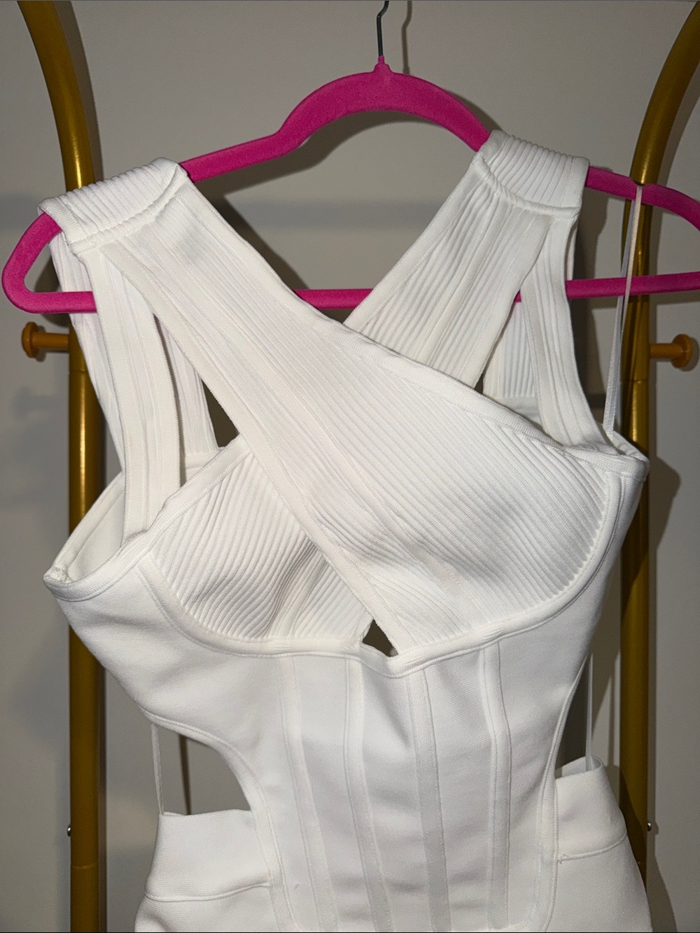 White Corset Midi Dress - Picture 2 of 6